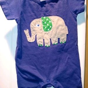 Mini (Baby) Boden elephant applique romper